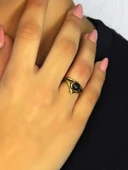 Doğal Taş Oniks Doğal Taşlı Antik Model Kadın Ayarlanabillir Yüzük euy72o thumbnail 1