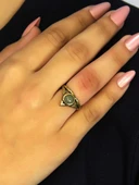 Doğal Taş Yeşil Akik Doğal Taşlı Antik Model Kadın Ayarlanabillir Yüzük euy72ya thumbnail 2
