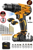 STAXX POWER Germany 21500W 25Tork Çelik Şanzuman Bakır Sargılı Çift Akülü Şarjlı Matkap Vidalama 27 Parça Setli thumbnail 2