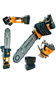DEKO TURKEY Metal Dişli System Kömürsüz Motor 58v Çift Akülü Dal Budama Bıçkı Testeresi Yağ Pompalı 35cm Palalı thumbnail 1