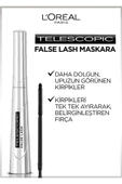 L'Oreal Paris Paris False Lash Telescopic Fiber Siyah Maskara thumbnail 3