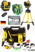 stilmax Çok Fonksiyonlu Otomatik Hizalamalı Kumandalı 16 Köşe Yeşil Çizgi Lazer Hizalama Makinesi Tripot Set thumbnail 2