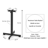 Tempo Bistro Masa Ayağı Siyah Metal 71 cm - 2