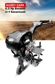 KUZEY ÇAPA 2+1 URAS Serisi K75X Titanyum Şanzıman 6.5HP Benzinli Çapalama Makinesi Bıçak ve Tekerlekler Dahil thumbnail 3