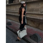 BONHEUR N 7 Kanvas Çanta- Stone Gray thumbnail 3