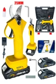 STAXX POWER Germany 2100WH 10 Ah Çift Akülü Bağ Makası Dal Budama Kesme Makası Makinesi Çantalı Set  25mm Çap thumbnail 1
