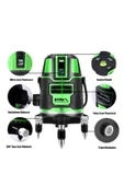 STAXX POWER Germany Tek Akülü Otomatik Hizalamalı 360° Çantalı Yatay Dikey Çok Fonksiyonlu Lazer Metre thumbnail 1