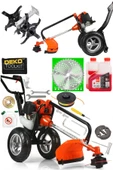DEKO TURKEY Muhteşem İkili Set Çapalama Makinesi + Arabalı  Tekerlekli Tırpan Ot Biçme Çapalama Belleme Makinesi thumbnail 2