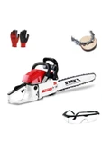 STAXX POWER American Ağaç Odun Dal Kesme Makinesi Motorlu Benzinli Testere 63cc 7.9 Hp Yağ + Yedek Zincir Hediye thumbnail 2