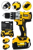 stilmax 58 V 8 Ah Çift Metal Şanzuman Çift Samsung Akülü Darbeli Şarjlı Matkap Vidalama + 30 Parça Usta Seti thumbnail 1