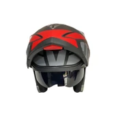 JK20 Çene Açılır Güneş Vizörlü Motosiklet Kaskı Kırmızı L Beden Baş Çevresi: 59-60CM thumbnail 3