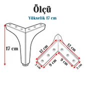 Dekor 17 cm Siyah 4 Adet Metal Mobilya Ayağı Seti 4 Adet Modern Tasarım Koltuk Sehpa Masa TV Ünitesi thumbnail 3