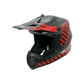 SWAY 618 Alert Çocuk Cross Kaskı Bisiklet Motosiklet Enduro Kask XL Beden Siyah Kırmızı Çocuk Kaskı - 3