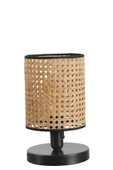 Lumexx YENİ AYÇA PİLLİ SİYAH RATTAN ABAJURLU MASA LAMBASI thumbnail 4