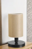 Lumexx Yeni Ayça Pilli Siyah Açık Hasır Abajurlu Masa Lambası thumbnail 2
