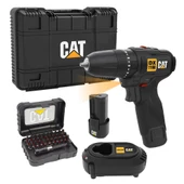 CAT DX1160 12Volt/2.0Ah Li-ion Çift Akülü Kömürsüz Profesyonel Şarjlı Darbeli Matkap + DA01901 32 Parça Aksesuar Seti thumbnail 1