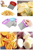 Cips Patates Doğrayıcı Chips Chopper Şekilli Sebze Ve Meyve Dilimleyici thumbnail 2
