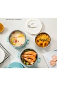 Food 2.7 Litre, 3 Katlı, Yuvarlak, Paslanmaz Çelik, Sızdırmaz, Yemek Taşıma Kabı, Sefer Tası, FOOD 1096A thumbnail 6
