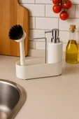 Mutfak Tezgahı Düzenleyici Set – Sıvı Sabunluk ve Bulaşık Fırçası Aparatlı DC-6776 thumbnail 9