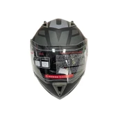 JK20 Çene Açılır Güneş Vizörlü Motosiklet Kaskı Gri Siyah XL Beden Baş Çevresi: 61-62CM thumbnail 6