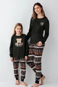 Arnetta Kadın Aile Bear My Little Friend %100 Pamuklu 4 Mevsim Uzun Kollu Pijama Takım - 3