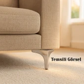 Dekor 12 cm Krom Gümüş Metal Mobilya Ayağı Dayanıklı Modern Tasarım Koltuk Sehpa Masa TV Ünitesi thumbnail 6