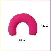 Pembe Polar Araç Boyun Yastığı 35x28 cm / Araba Uçak Otobüs Ev ve Ofis Seyahat Yolculuk Yastığı thumbnail 6