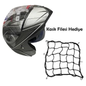 JK20 Çene Açılır Güneş Vizörlü Motosiklet Kaskı Gri Siyah XL Beden Baş Çevresi: 61-62CM thumbnail 1