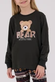 Arnetta Kız Çocuk Aile Bear My Little Friend %100 Pamuklu 4 Mevsim Uzun Kollu Pijama Takım - 6