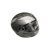 JK20 Çene Açılır Güneş Vizörlü Motosiklet Kaskı Gri Siyah XL Beden Baş Çevresi: 61-62CM thumbnail 5