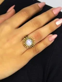 Doğal Taş Aytaşı Doğal Taşlı Antik Model Kadın Ayarlanabillir Yüzük euy73ay thumbnail 2