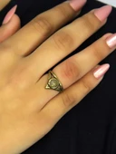 Doğal Taş Sitrin Doğal Taşlı Antik Model Kadın Ayarlanabillir Yüzük euy72s thumbnail 2