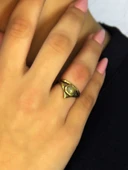 Doğal Taş Sitrin Doğal Taşlı Antik Model Kadın Ayarlanabillir Yüzük euy72s thumbnail 1