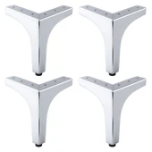 Dekor 17 cm Krom Gümüş 4’lü Metal Mobilya Ayağı Seti Modern Tasarım Koltuk Sehpa Masa TV Ünitesi thumbnail 1