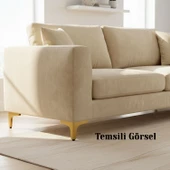 Dekor 12 cm Gold 4 'lü Set Altın Metal Mobilya Ayağı Dayanıklı Modern Tasarım Koltuk Sehpa Ünite thumbnail 5