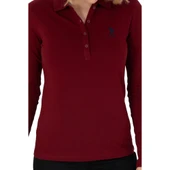 Kadın Bordo Basic Polo Yaka Sweatshirt thumbnail 7