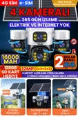 4 Kameralı INOX modeli , 4G + e-Sim, 2 Solar Panelli, Uzaktan izleme , Hareket Takip , Alarm , Sesli Konuşma, 16000 Mah Batarya - 1
