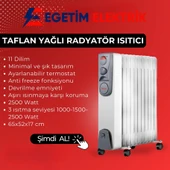 Taflan 11 Dilim 2500W Termostatlı Yağlı Radyatör thumbnail 2