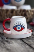 Evil Eye Kırmızı 2 li  Kahve Fincanı 150 ml - 2
