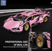 Lamborghini Sian 1:14 BUILDING BLOKS 1314 Parça Çift Motorlu Uzaktan Kumandalı Spor Araba Yapı Blokları Gençler & Yetişk - 2