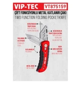 Metal Gövdeli Çift Fonksiyonlu Katlanır Bıçak - 2