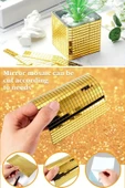 NACTUMU Kendinden Yapışkanlı Gold Mozaik Duvar Çıkartmaları, Cam Ayna Akrilik Karolar 30.30 CM thumbnail 1