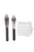 NACTUMU 20 Adet Far, Allık, Kontür ve Eyeliner Fırçaları İçin Örgü Kapak, Makyaj Fırça Koruyucu File Kılıf - 1