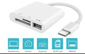 Anunnaki USB Type-C 3in1 Micro SD TF Hafıza Kartı Okuyucu 3 in 1 USB C USB Kamera Macbook Matebook - 1