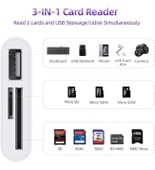 Anunnaki USB Type-C 3in1 Micro SD TF Hafıza Kartı Okuyucu USB Çevirici Kamera Macbook Matebook - 4