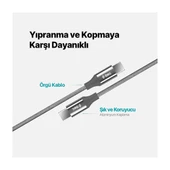 Alumicable Usb-C - Usb-C 200CM 65W Pd/qc Hızlı Şarj/data Kablosu Uzay Grisi 2DK51UG thumbnail 5
