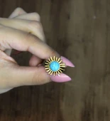 Doğal Taş Firuze Doğal Taşlı Güneş Model Kadın Ayarlanabillir Yüzük euy73f thumbnail 3