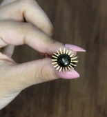 Doğal Taş Labradorit Doğal Taşlı Antik Güneş Model Kadın Ayarlanabillir Yüzük euy73lbt thumbnail 3