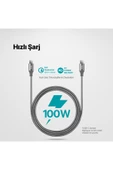 AlumiCable USB-C - USB-C 150cm 100W PD/QC Hızlı Şarj/Data Kablosu Uzay Grisi thumbnail 2