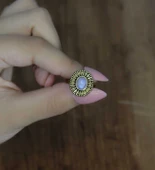 Doğal Taş Aytaşı Doğal Taşlı Antik Model Kadın Ayarlanabillir Yüzük euy74ay thumbnail 3